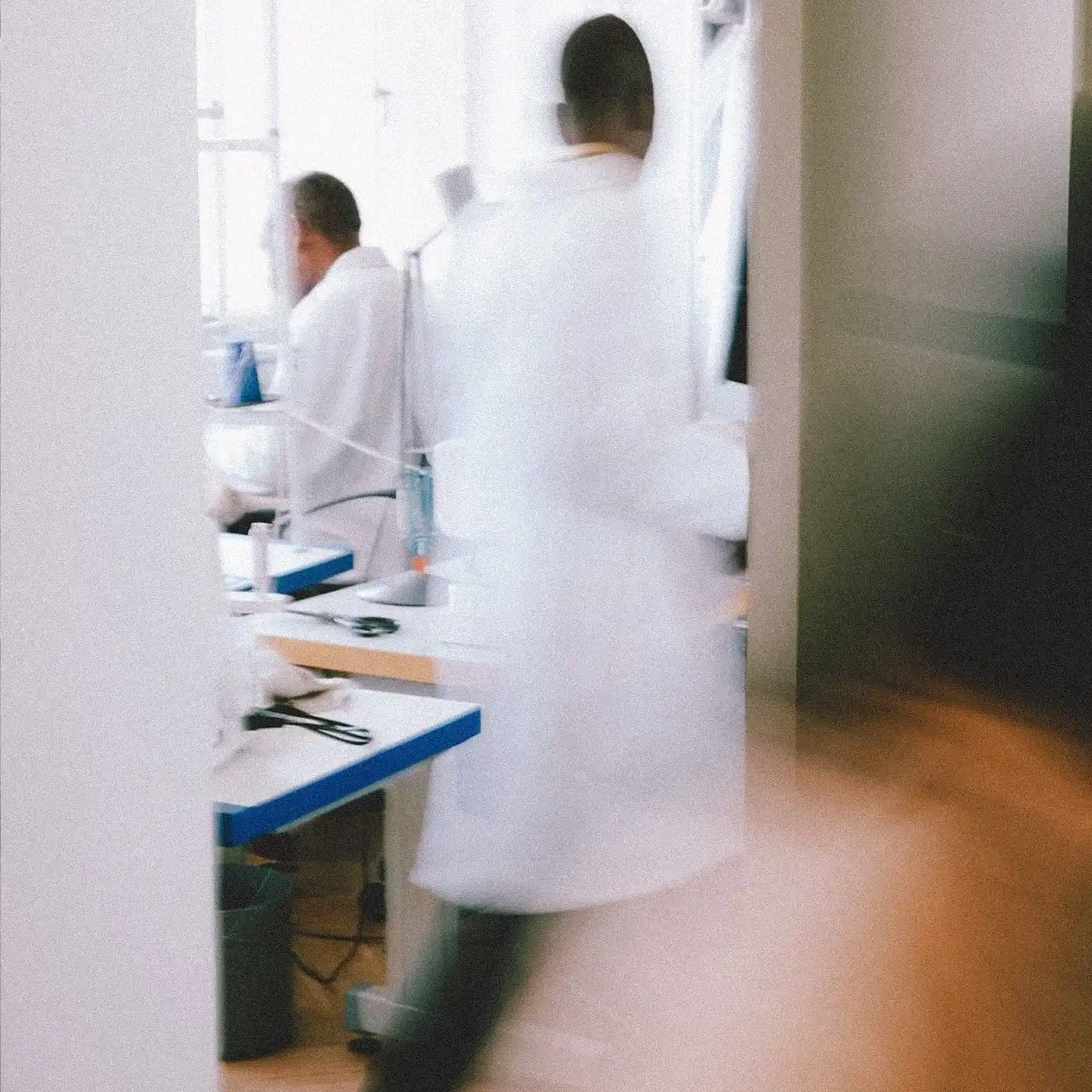 A patient receiving treatment with a clinician