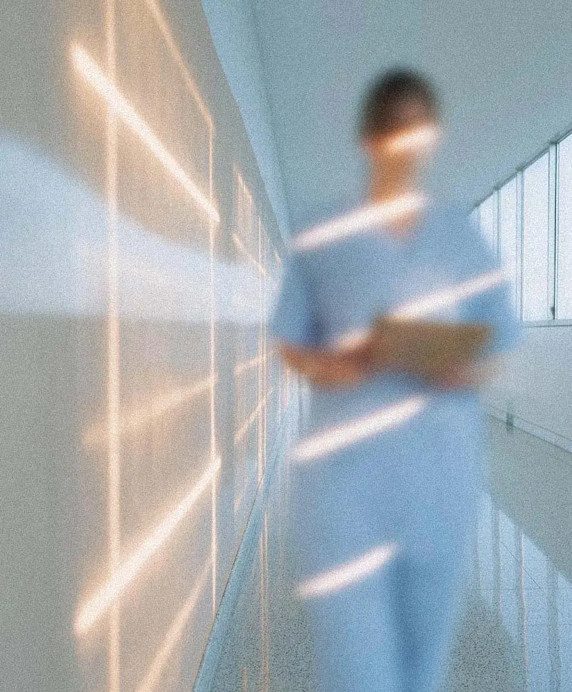 A patient during a follow-up consultation